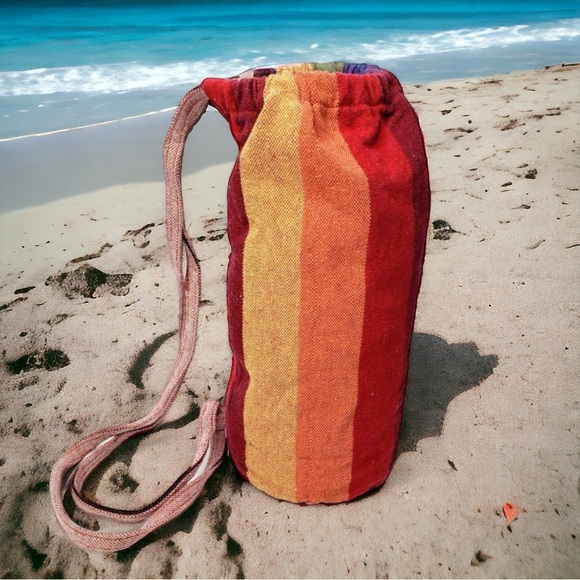 Unbranded Handbags - Rainbow Color Barrel Shaped Canvas Mini Backpack